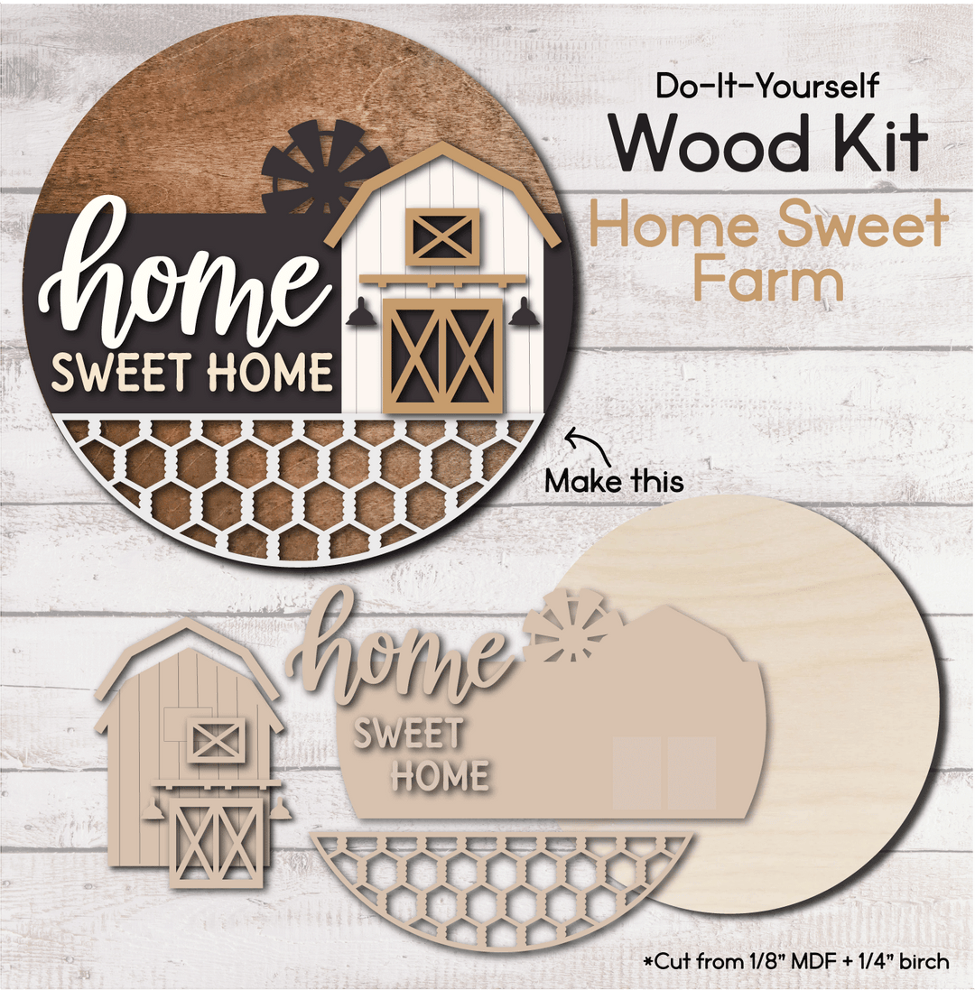 WallCutz  WOOD KIT / Home Sweet Farmhouse Wood Kit