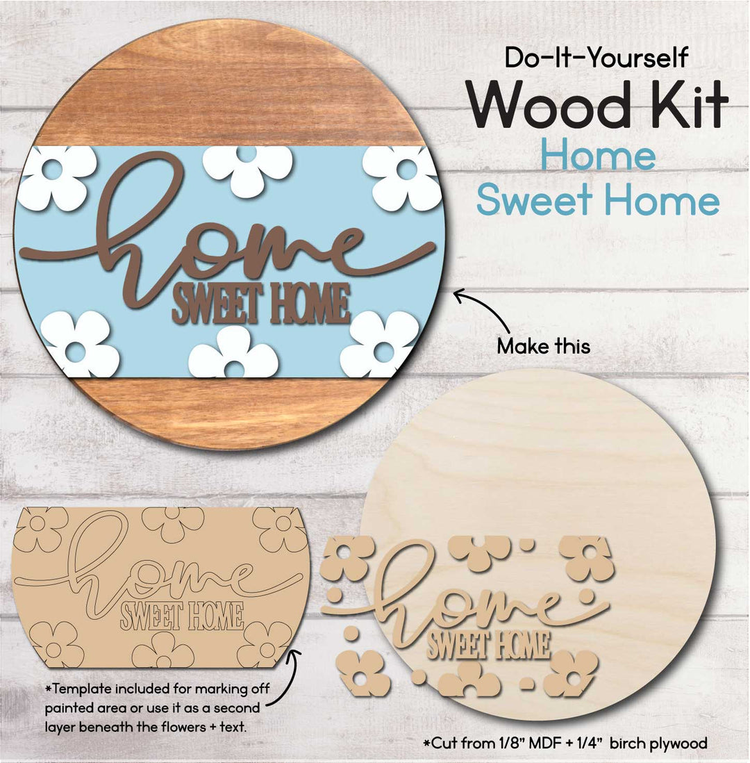 WallCutz  WOOD KIT  / Home Sweet Home Daisy Wood Kit