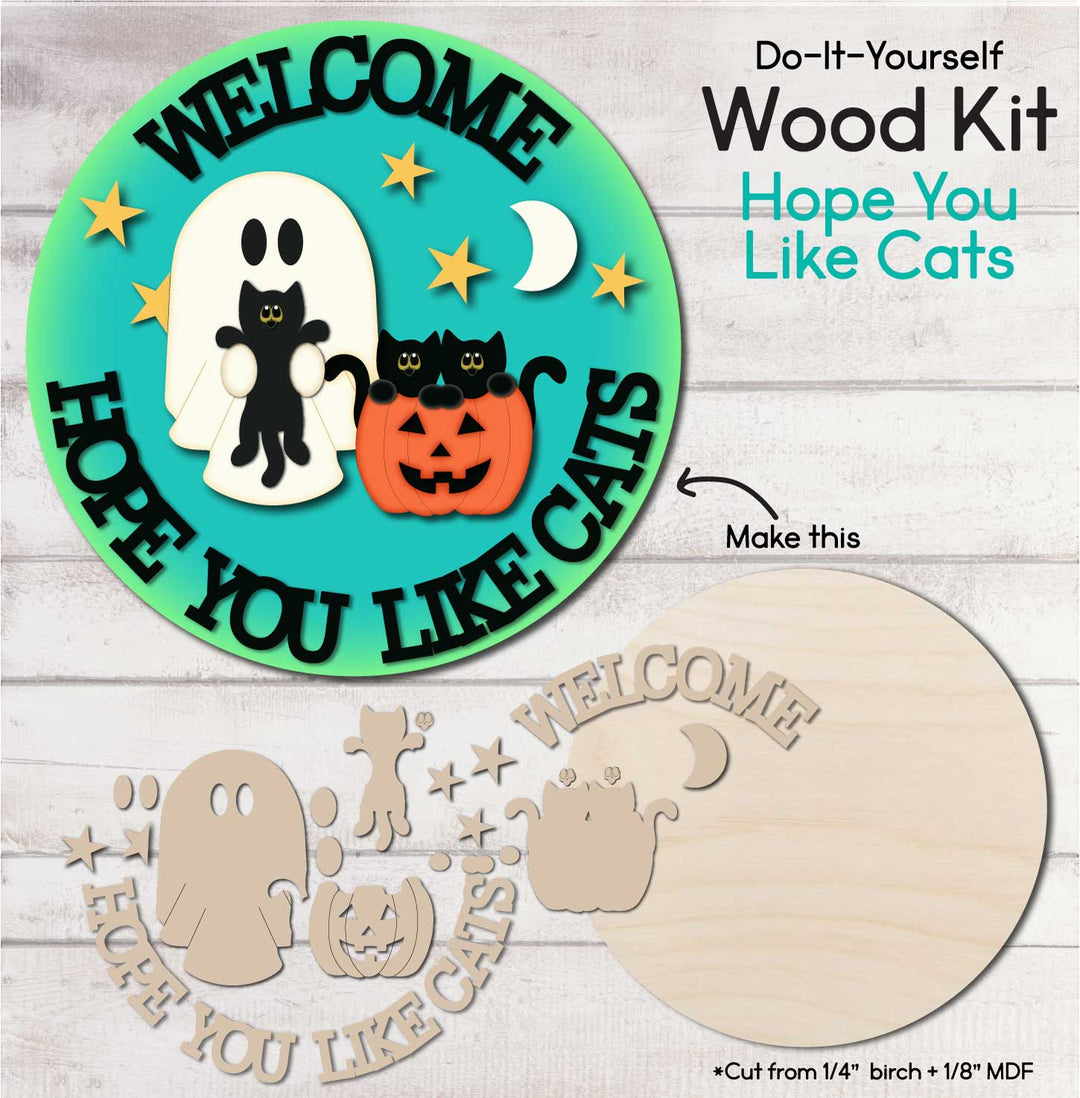WallCutz  WOOD KIT  / Hope You Like Cats Wood Kit