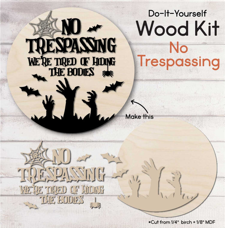 WallCutz  WOOD KIT  / No Trespassing Wood Kit