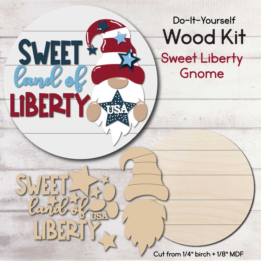 WallCutz  WOOD KIT / Patriotic Gnome Wood Kit