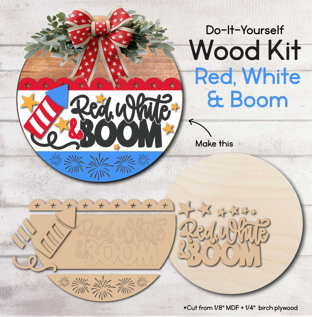 WallCutz  WOOD KIT  / Red, White and Boom! Wood Kit