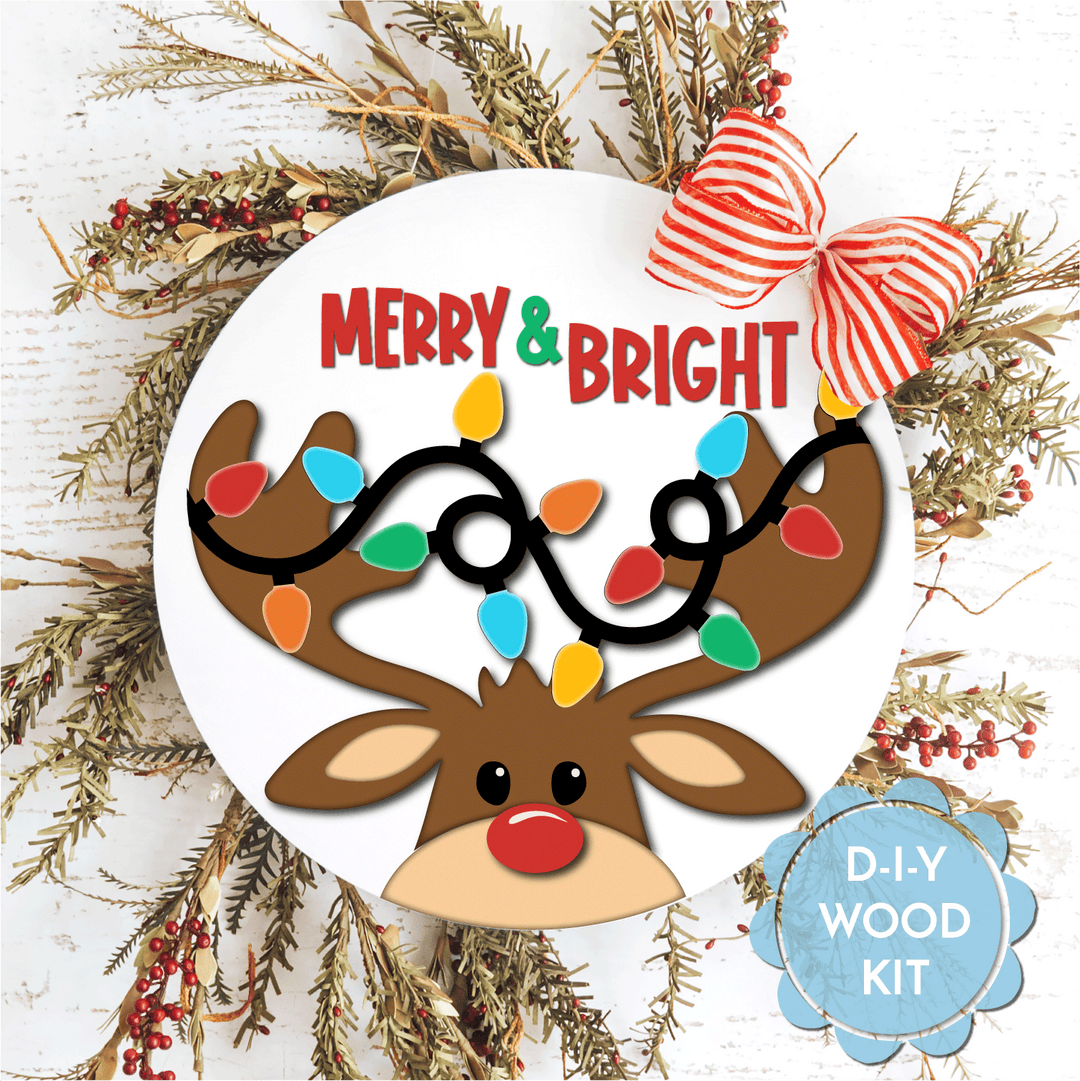 WallCutz  WOOD KIT  / Reindeer Light Bulb Tangle Wood Kit