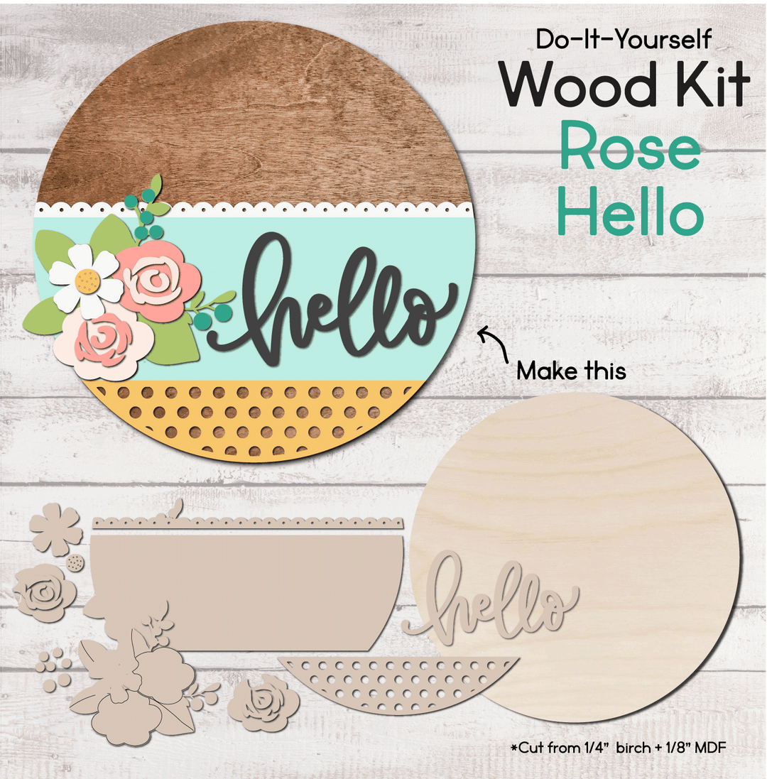WallCutz  WOOD KIT  / Rose Hello Wood Kit