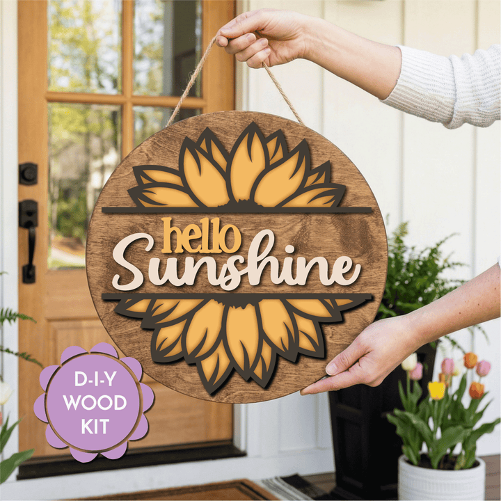 WallCutz  WOOD KIT / Sunflower Sunshine Door Hanger Kit Wood Kit