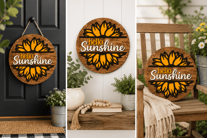 WallCutz  WOOD KIT / Sunflower Sunshine Door Hanger Kit Wood Kit