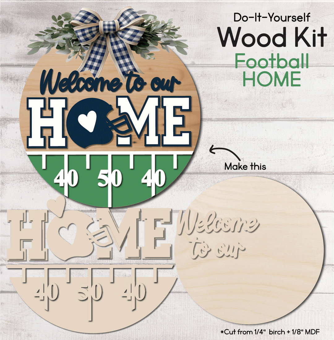 WallCutz  WOOD KIT  / Welcome Home Football Wood Kit