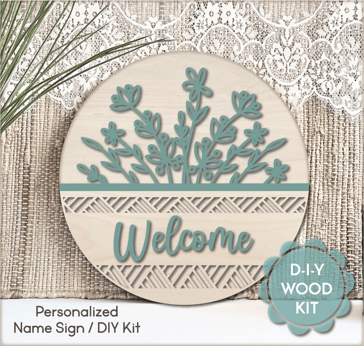 WallCutz  WOOD KIT / Wildflower Name Sign / Personalized Wood Kit