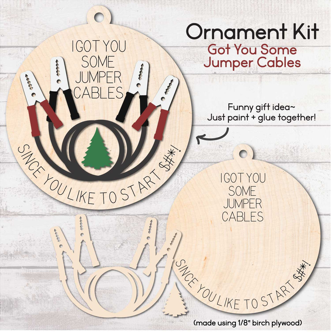 WallCutz  Wood Ornament Kit / Got You Some Jumper Cables Wood Kit