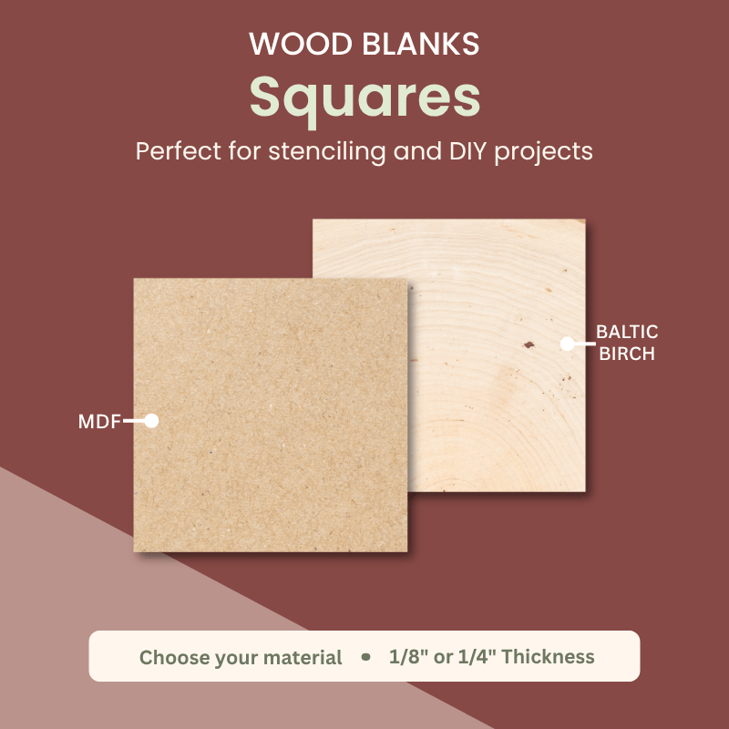 Square wood blanks in MDF or Baltic birch for stenciling and DIY sign projects – WallCutz