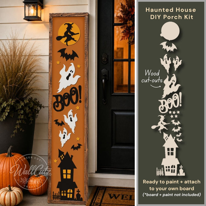 Haunted House 'Boo' Porch Sign – DIY Wood Kit