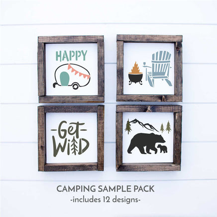 WallCutz Stencil CAMP LIFE CAMP LIFE Sample Pack - 12 pc stencil bundle