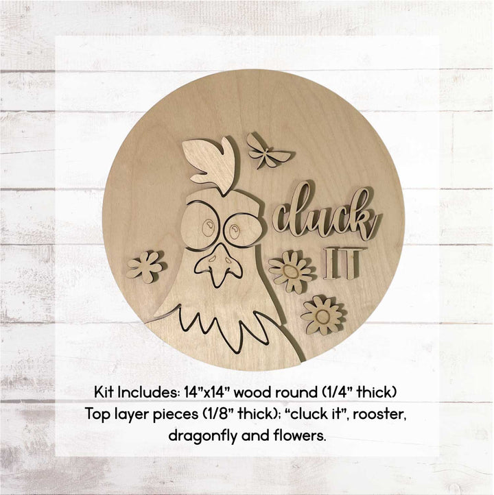 WallCutz  WOOD KIT / Cluck It Rooster Wood Kit