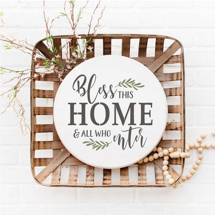 WallCutz reusable stencil Bless this HOME and All Who Enter / Reusable Stencil