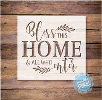 WallCutz reusable stencil Bless this HOME and All Who Enter / Reusable Stencil