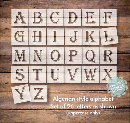 Algerian Alphabet Letter Stencils