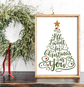 WallCutz Stencil All I Want for Christmas Is You / Tree Stencil wallcutz
