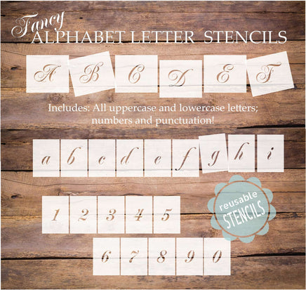 WallCutz Stencil Alphabet letter stencils - Fancy Script