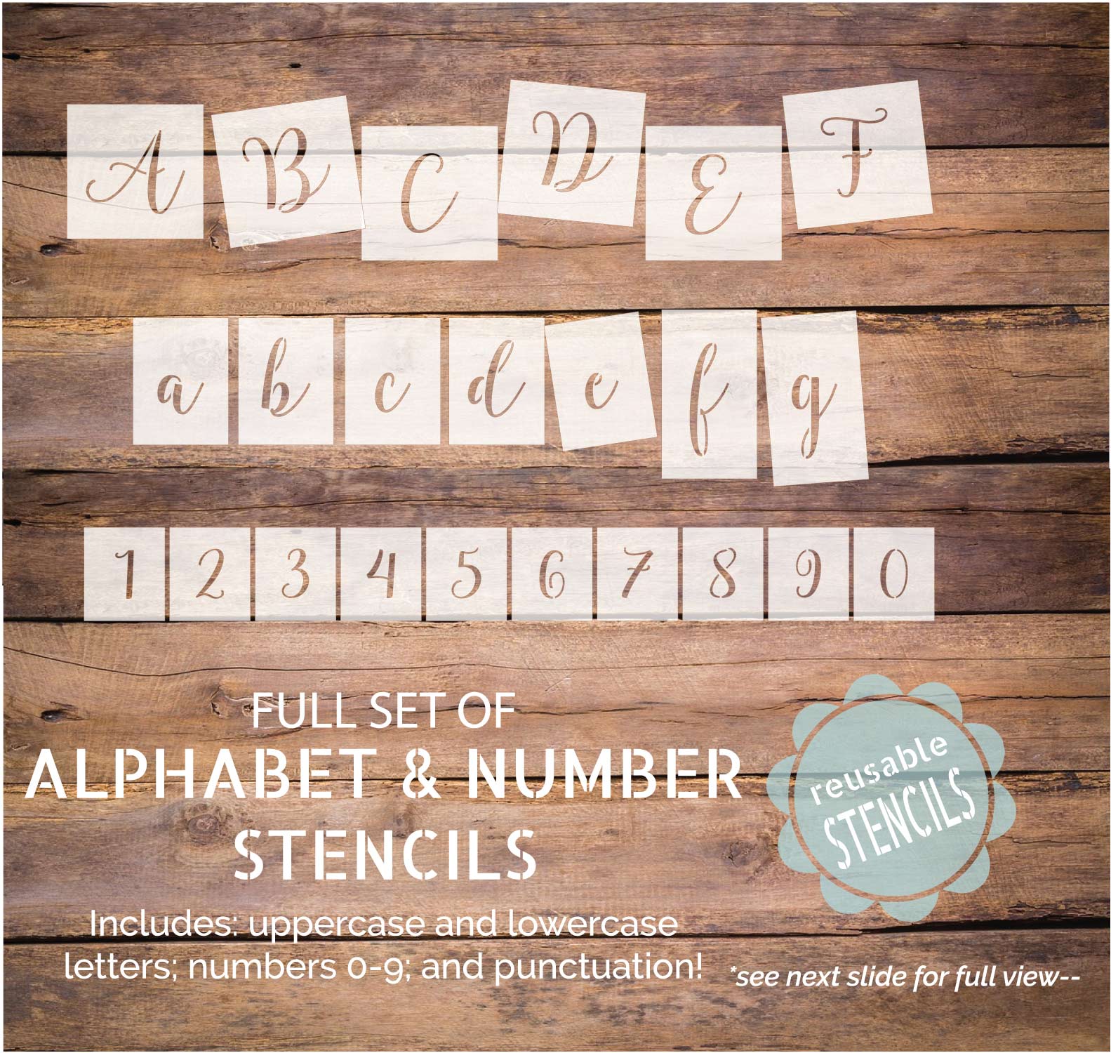Alphabet letter stencils - Script style