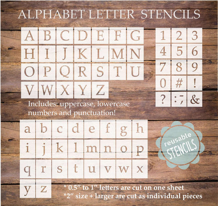  CrafTreat Alphabet Stencils for Painting on Wood, Canvas, Wall,  Furniture-Caps Alpha and Precious Alpha-2pcs-6x6 Inches Each - Letter  Stencils 1 inch : Home & Kitchen