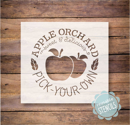 WallCutz Stencil Apple Orchard - Farmhouse stencil