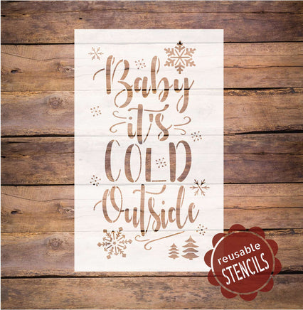 WallCutz Stencil Baby it's Cold Outside Christmas Stencil