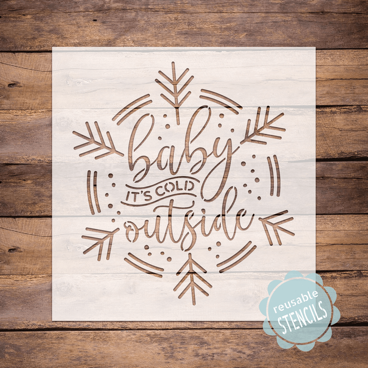 WallCutz  Baby It's Cold Outside SnowFlake Stencil Stencil