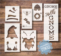 WallCutz Stencil Bee Keeper Gnome / Honey Gnome Porch Stencil