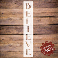 WallCutz Stencil Believe Christmas Porch Stencil