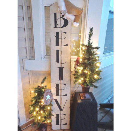 WallCutz Stencil Believe Christmas Porch Stencil