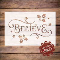 WallCutz Stencil Believe Christmas Stencil