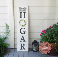 WallCutz Stencil Bienvenido Hogar / Corona Plantilla / Porch Stencil