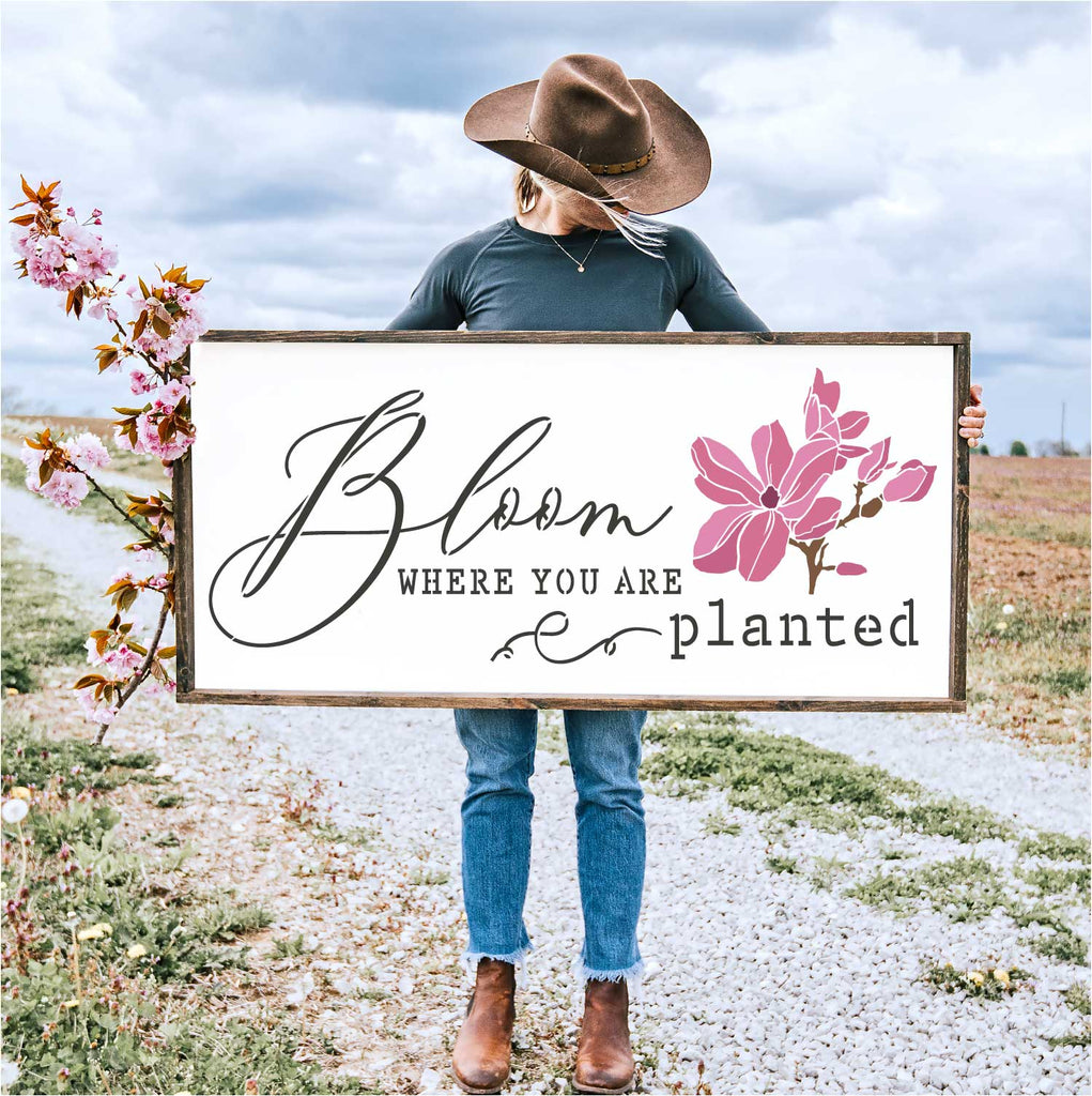 Bloom Where You Are Planted / Floral Stencil – WallCutz Crafts