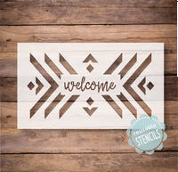 WallCutz Stencil Boho pattern Welcome / door mat stencil