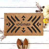 WallCutz Stencil Boho pattern Welcome / door mat stencil