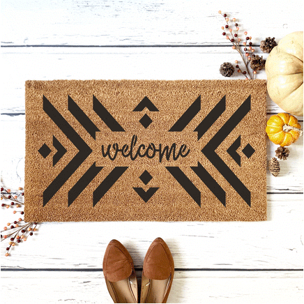 WallCutz Stencil Boho pattern Welcome / door mat stencil