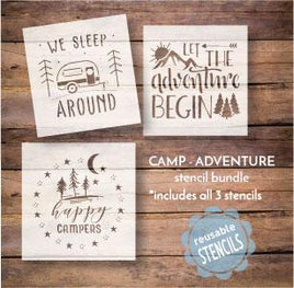 WallCutz Stencil Camp Adventure stencil bundle - set of 3 stencils