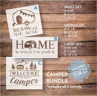 WallCutz Stencil CAMPER stencil bundle - set of 3 stencils