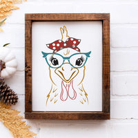WallCutz Stencil Chicken Lady with Glasses / Farm Stencil wallcutz