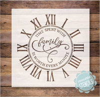 WallCutz Stencil Clock stencil - Time spent with family