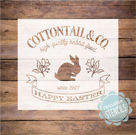 WallCutz Stencil Cottontail Co Easter Stencil