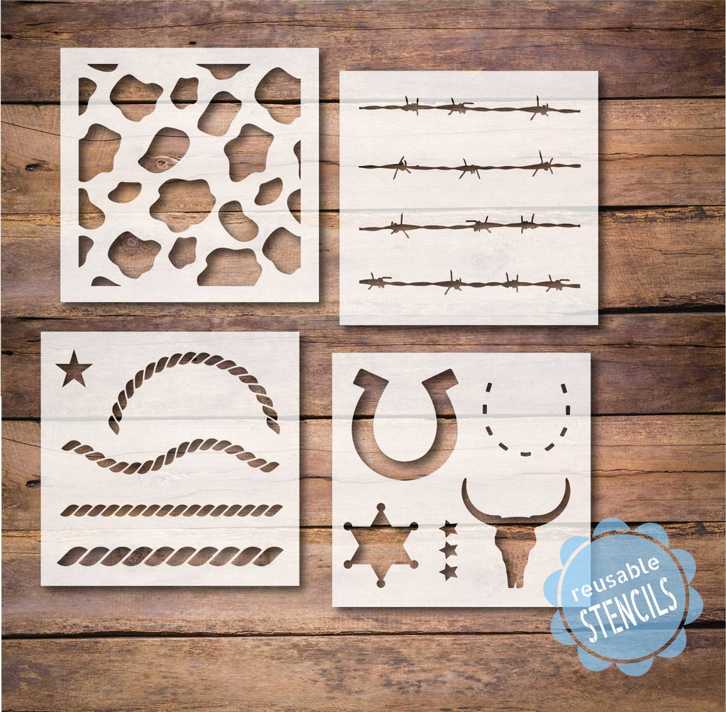Cow Print / Western Stencil Bundle – WallCutz Crafts cow-print-western-stencil-bundle-wallcutz-crafts