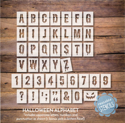 WallCutz Stencil Creepy Halloween Font / Alphabet Letter Stencils