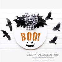 WallCutz Stencil Creepy Halloween Font / Alphabet Letter Stencils