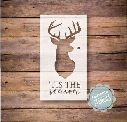 WallCutz Stencil Deer Head Silhouette - Tis the Season Stencil