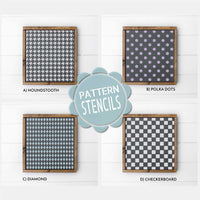 WallCutz Stencil Diamond / Polka Dot / Checkerboard / Houndstooth  / Reusable Pattern Stencils