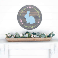 WallCutz Stencil Easter Wreath Bunny stencil