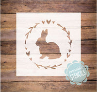 WallCutz Stencil Easter Wreath Bunny stencil