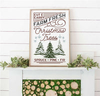 WallCutz Stencil Farm Fresh Christmas - vintage stencil