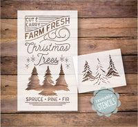 WallCutz Stencil Farm Fresh Christmas - vintage stencil